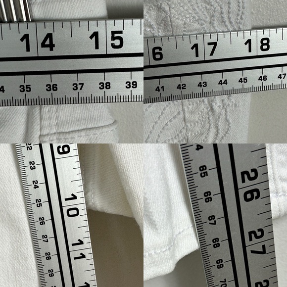 Lilly Pulitzer White Embroidered Jeans South Ocean Skinny Crop Size 6 Minimalist - Picture 15 of 16